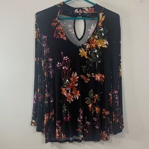 Cupio Black Floral Blouse